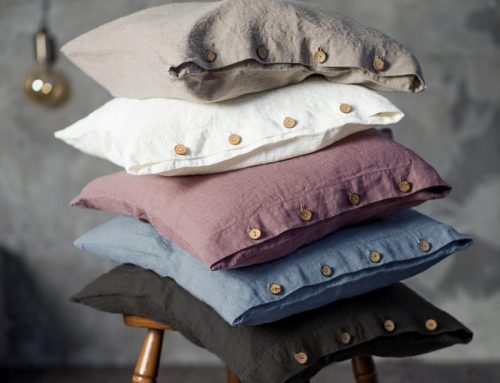 Button Closure French Flax Linen Pillow Covers for Amazon Online Store in Various Colors